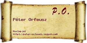 Péter Orfeusz névjegykártya